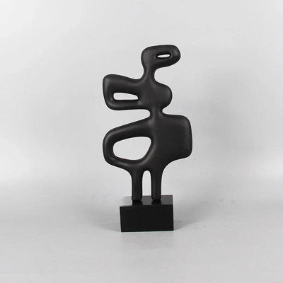 Modern Abstract Black Sculpture Statue for Contemporary Home Decor