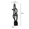 Modern Abstract Black Sculpture Statue for Contemporary Home Decor - black-L