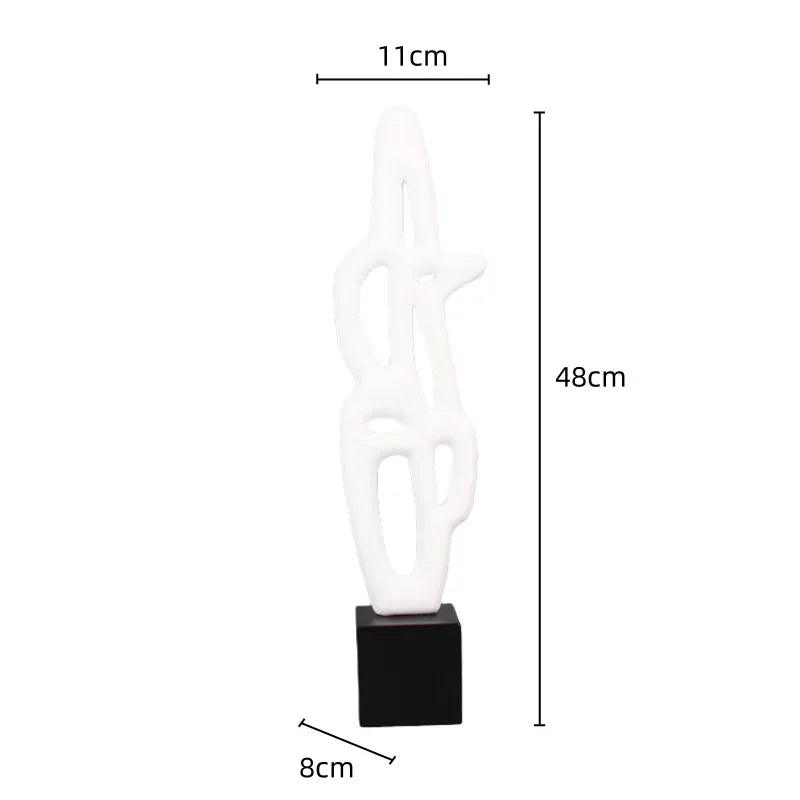 Modern Abstract Black Sculpture Statue for Contemporary Home Decor