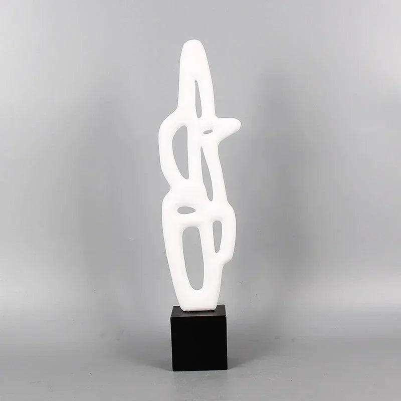 Modern Abstract Black Sculpture Statue for Contemporary Home Decor