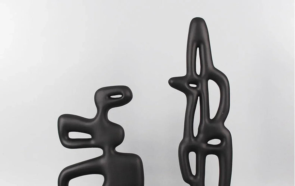 Modern Abstract Black Sculpture Statue for Contemporary Home Decor