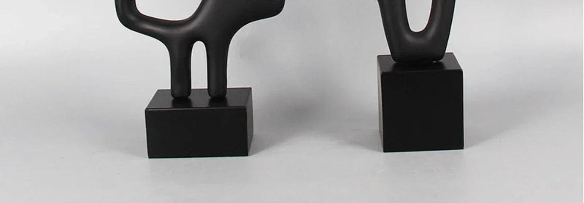 Modern Abstract Black Sculpture Statue for Contemporary Home Decor