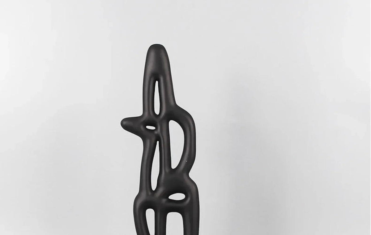 Modern Abstract Black Sculpture Statue for Contemporary Home Decor