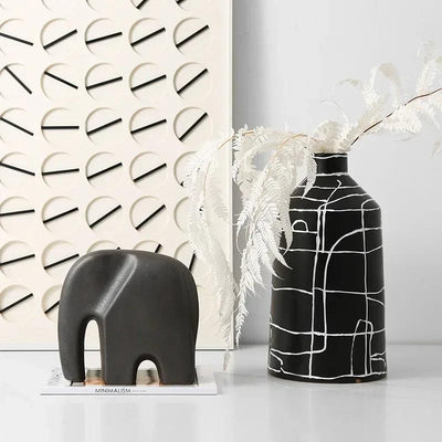 Modern Abstract Elephant Sculpture for Minimalist Home Decor