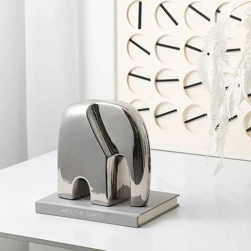 Modern Abstract Elephant Sculpture for Minimalist Home Decor