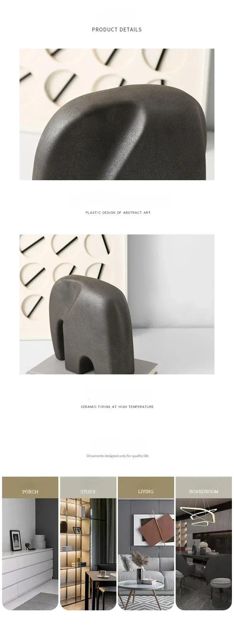 Modern Abstract Elephant Sculpture for Minimalist Home Decor