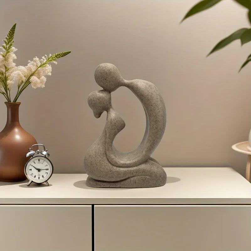 Modern Abstract Family Love Sculpture for Elegant Home Decor