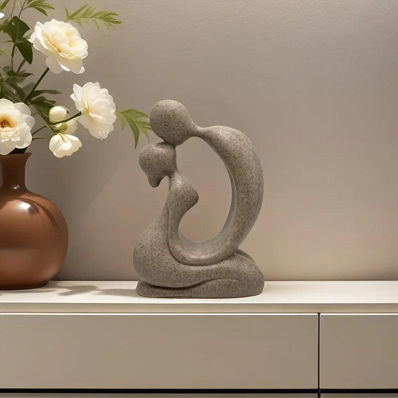 Modern Abstract Family Love Sculpture for Elegant Home Decor