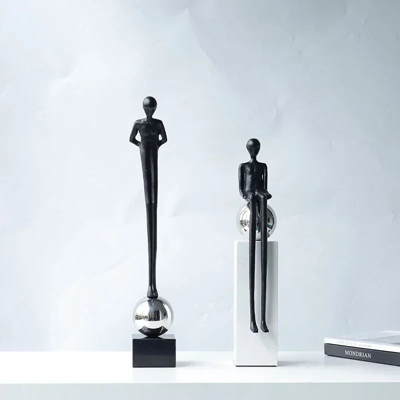 Modern Abstract Human Figurine Sculpture for Luxury Home Decor