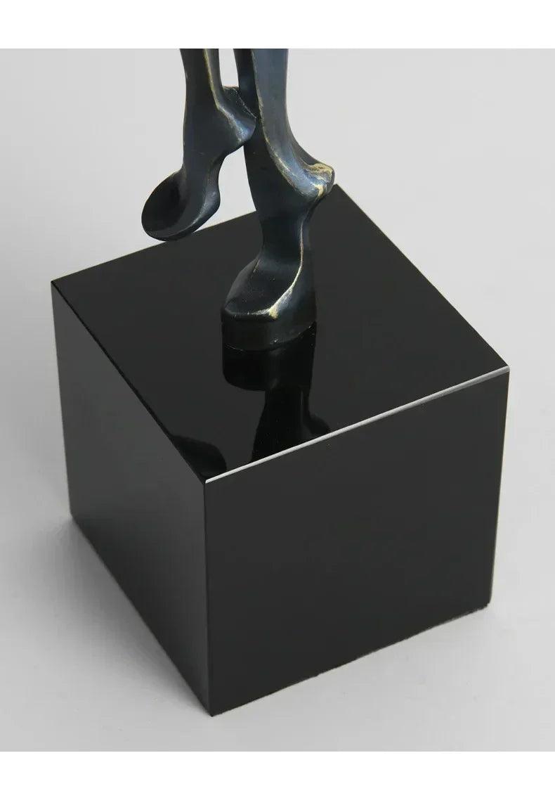 Modern Abstract Human Sculpture with Golden Spheres | Table Decor
