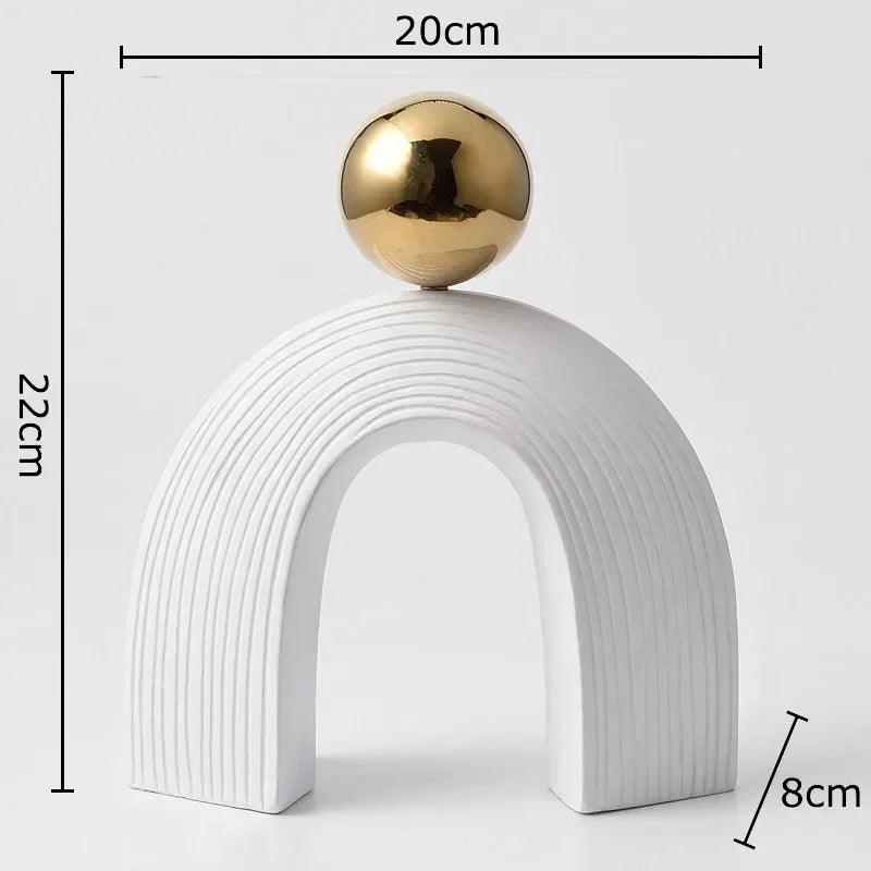 Modern Arch Sculpture with Golden Sphere