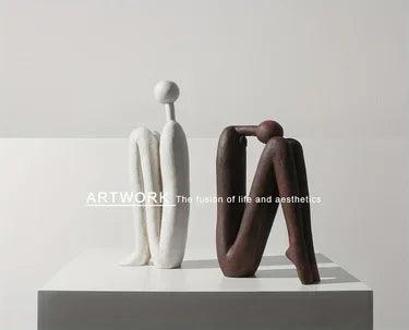 Modern Back-to-Back Abstract Couple Sculpture