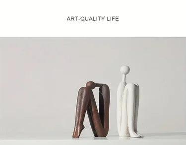 Modern Back-to-Back Abstract Couple Sculpture