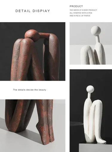 Modern Back-to-Back Abstract Couple Sculpture