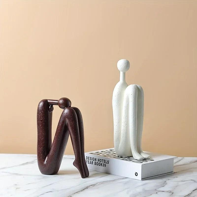 Modern Back-to-Back Abstract Couple Sculpture
