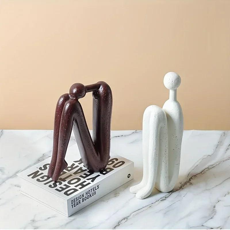 Modern Back-to-Back Abstract Couple Sculpture