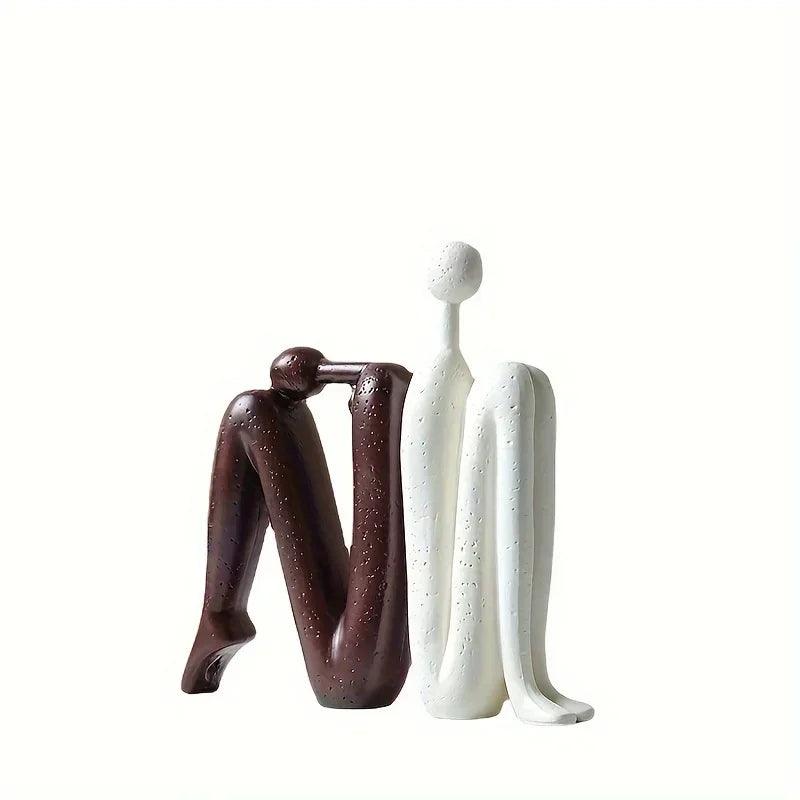 Modern Back-to-Back Abstract Couple Sculpture