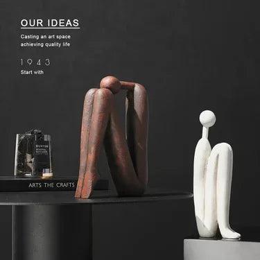 Modern Back-to-Back Abstract Couple Sculpture