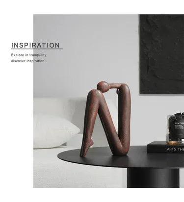 Modern Back-to-Back Abstract Couple Sculpture