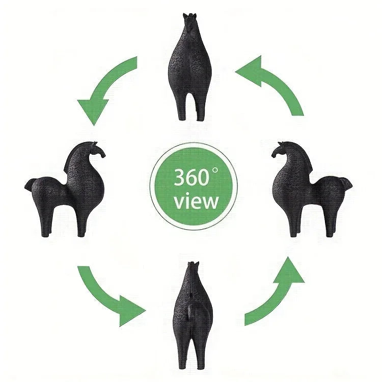 Modern Black Horse Figurine for Home Decor
