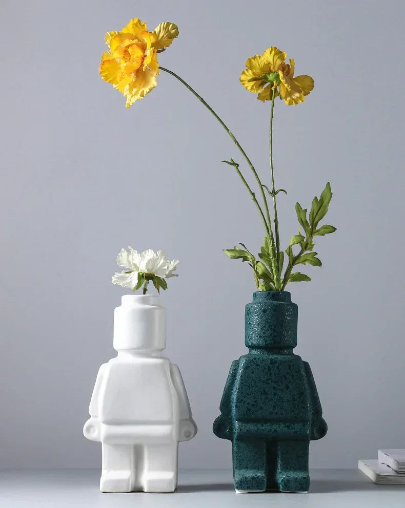 Modern Brick Figure Decorative Sculpture for Contemporary Home Decor