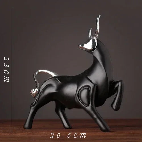 Modern Bull Sculpture Decorative Animal Figurine