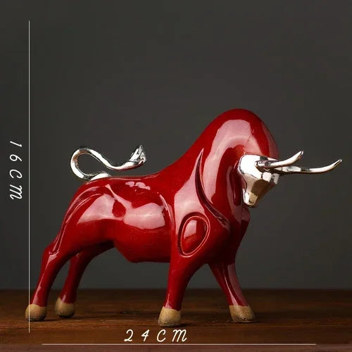 Modern Bull Sculpture Decorative Animal Figurine