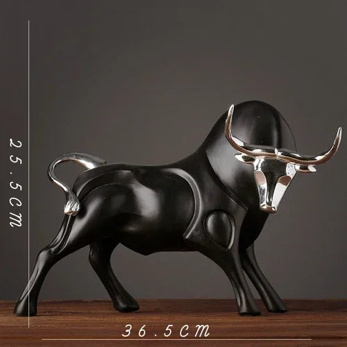 Modern Bull Sculpture Decorative Animal Figurine