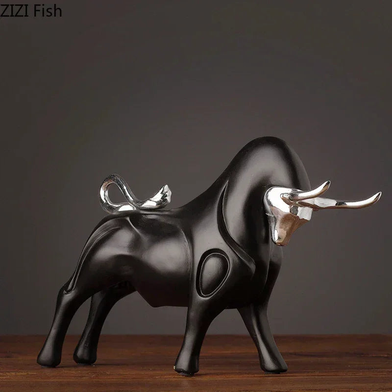 Modern Bull Sculpture Decorative Animal Figurine