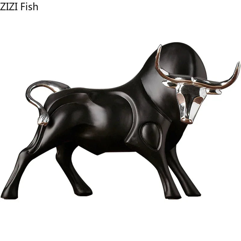 Modern Bull Sculpture Decorative Animal Figurine