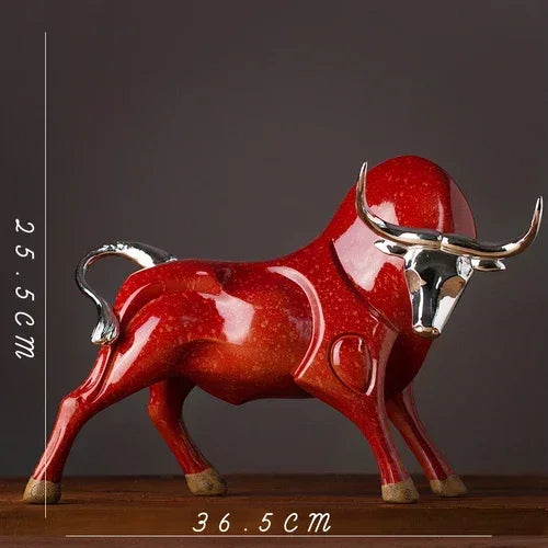 Modern Bull Sculpture Decorative Animal Figurine