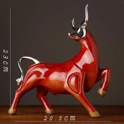Modern Bull Sculpture Decorative Animal Figurine