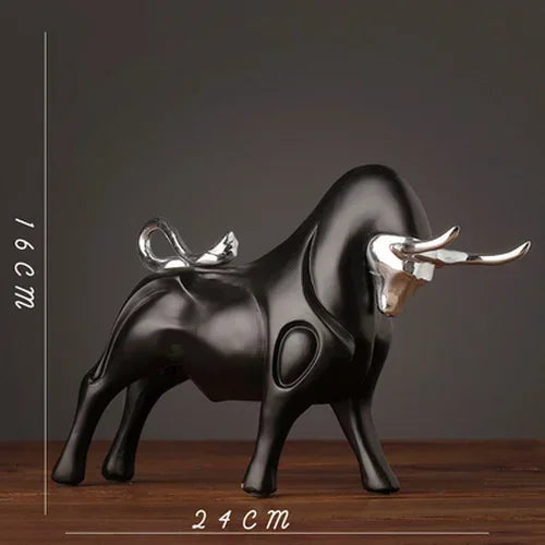 Modern Bull Sculpture Decorative Animal Figurine