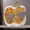 Modern Ceramic Apple Sculpture with Gold Abstract Center - White Large / 1pc
