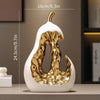 Modern Ceramic Pear Sculpture with Gold Abstract Center - White Large / 1pc