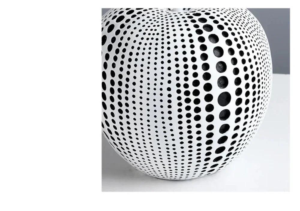 Modern Decorative Fruit Sculpture in Black & White