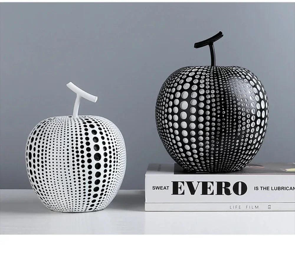 Modern Decorative Fruit Sculpture in Black & White