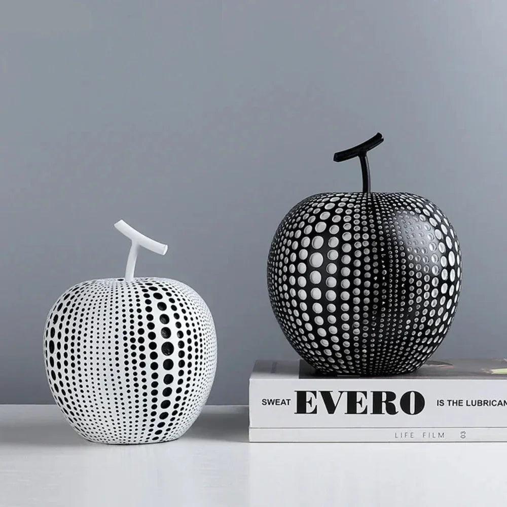 Modern Decorative Fruit Sculpture in Black & White