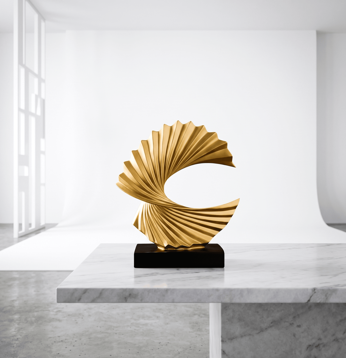 Modern Gold Wave Abstract Sculpture - Home Art Deco