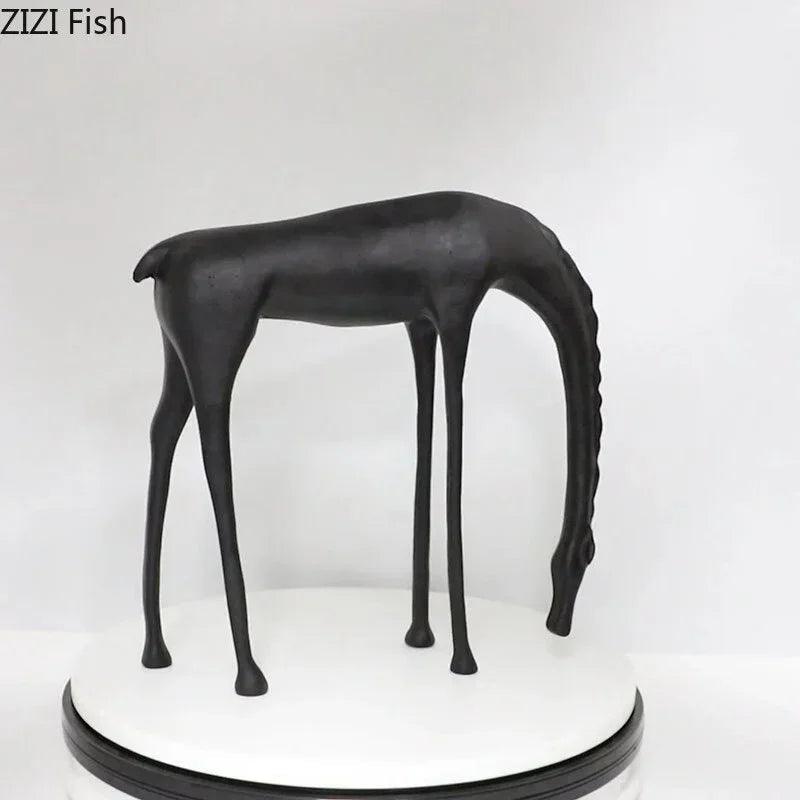 Modern Minimalist Black Horse Sculpture Decorative Figurine