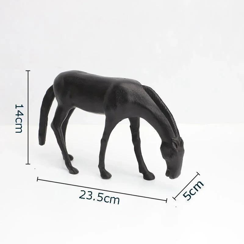 Modern Minimalist Black Horse Sculpture Decorative Figurine