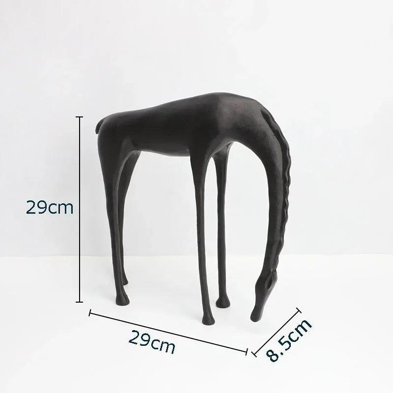 Modern Minimalist Black Horse Sculpture Decorative Figurine
