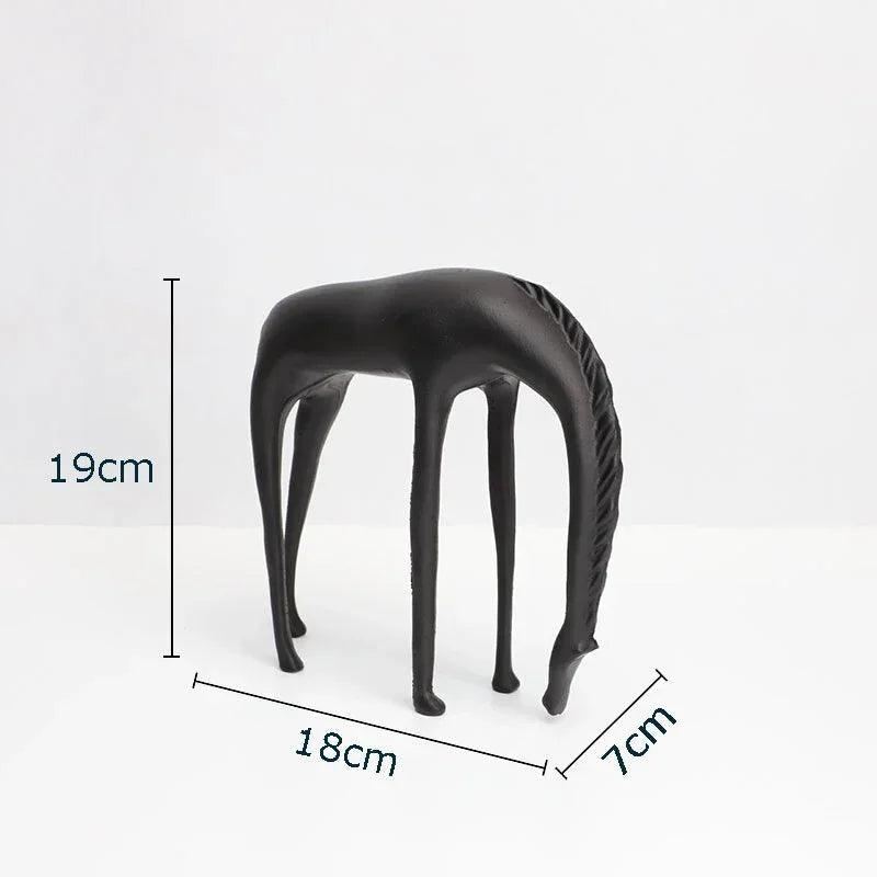 Modern Minimalist Black Horse Sculpture Decorative Figurine
