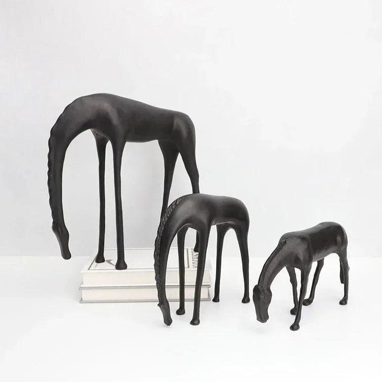 Modern Minimalist Black Horse Sculpture Decorative Figurine