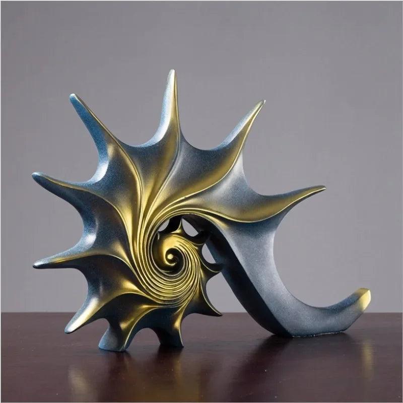 Modern Nautilus Conch Shell Sculpture Decorative Table Accent
