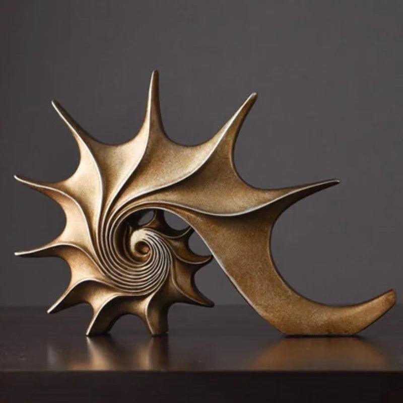 Modern Nautilus Conch Shell Sculpture Decorative Table Accent