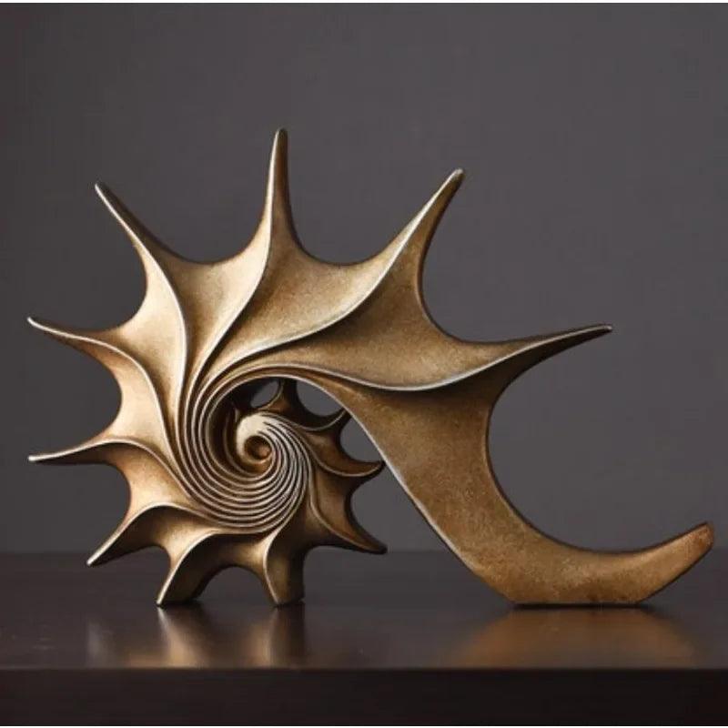 Modern Nautilus Conch Shell Sculpture Decorative Table Accent