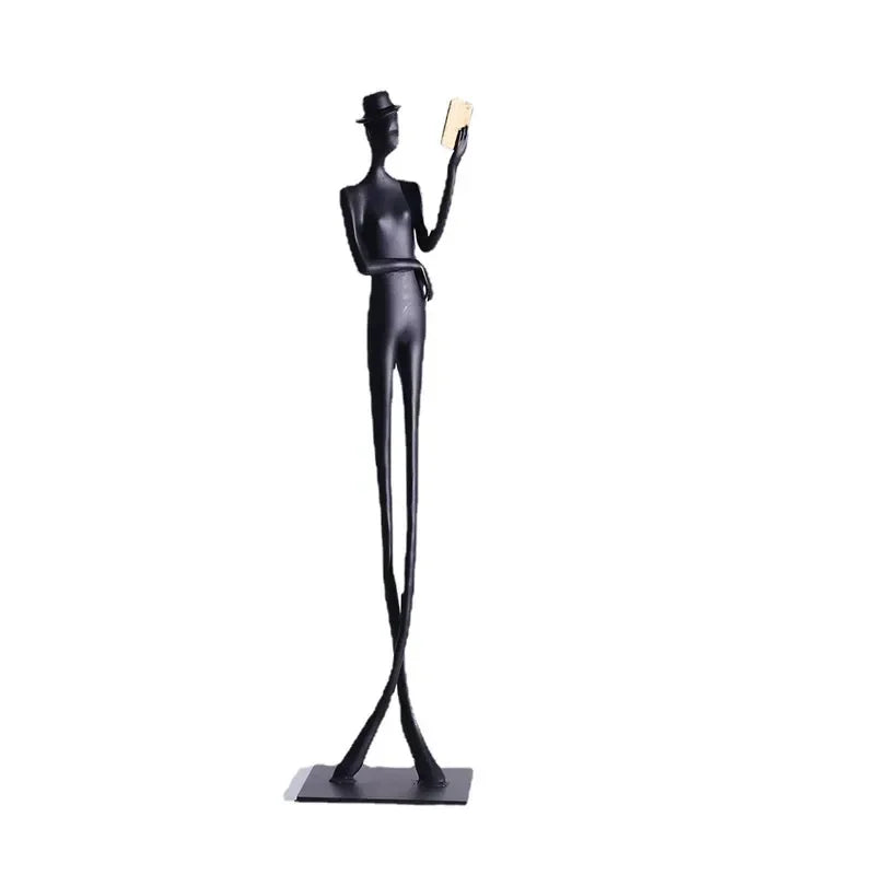 Modern Reading Gentleman Figurine Sculpture for Home Decor