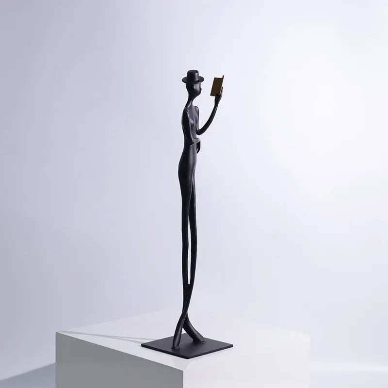 Modern Reading Gentleman Figurine Sculpture for Home Decor