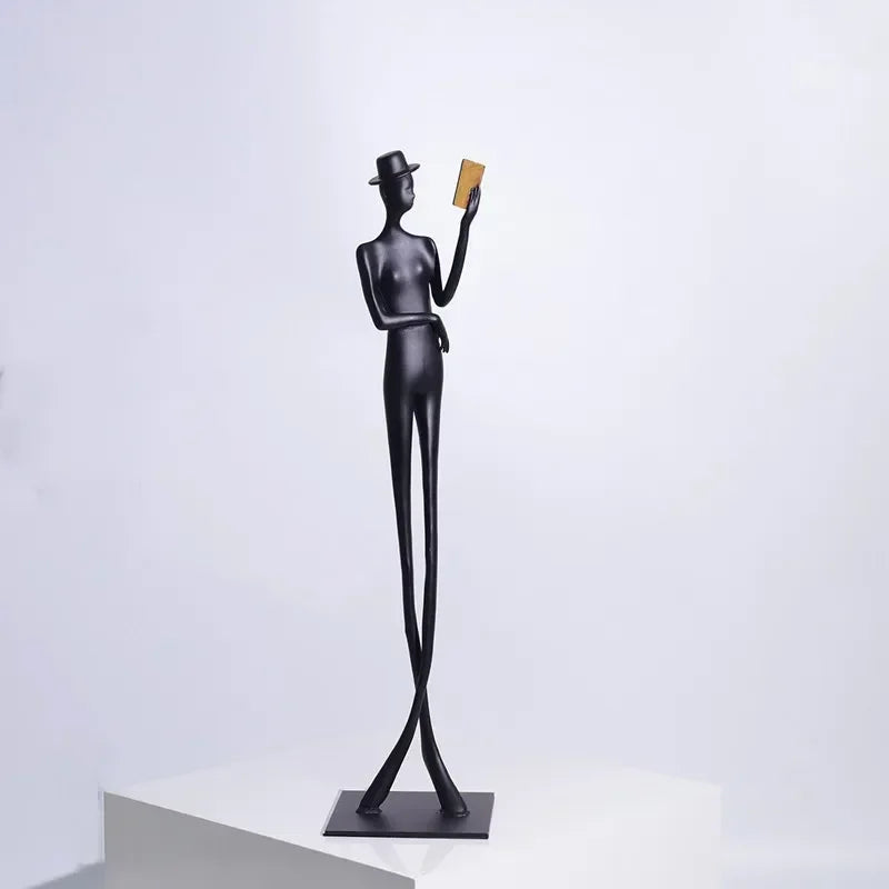 Modern Reading Gentleman Figurine Sculpture for Home Decor